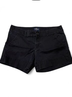 American Eagle Black midi Stretch Chino shorts size 8 Goth, Rave